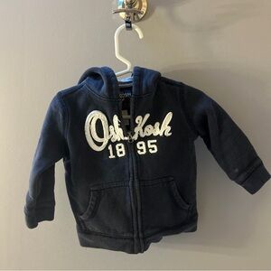 Oshkosh B’gosh zip up hoodie. Navy blue. Good used condition. Size 18 month
